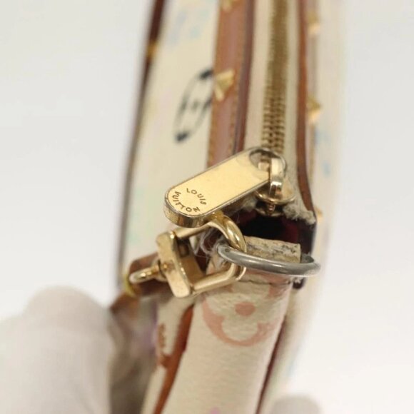 LOUIS VUITTON Monogram Multicolor Pochette Pouch White M92649 LV Auth 135545 - Picture 13 of 16